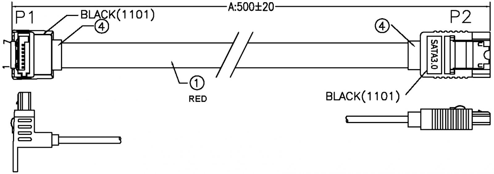 כבל SATA למחשב ROLINE 11.03.1564
